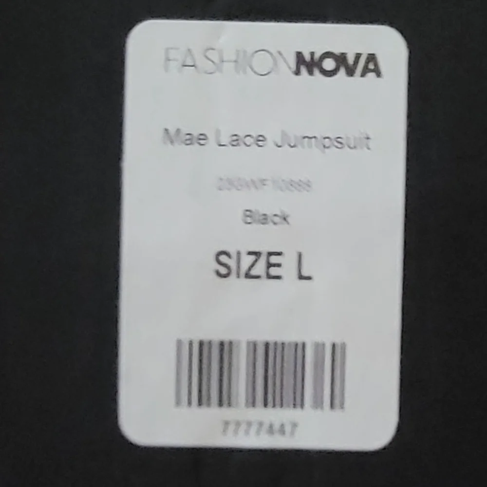 (NWT) Fashion Nova Black Mae Lace Jumpsuit - Picture 4 of 4